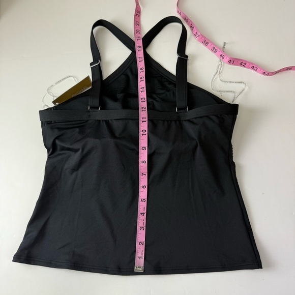 Michael Kors Studded Tankini Top Womens Size Medium Black Bikini Top Swim NWT - Picture 11 of 11